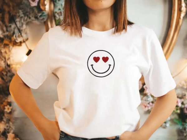 Smiley Face With Hearts Embroidery Design - 5 Sizes - Image 2