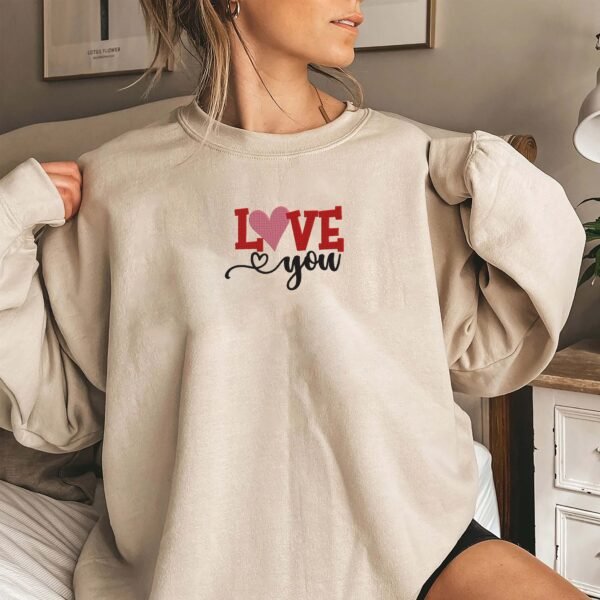 Love You Embroidery Design - 5 Sizes - Image 3